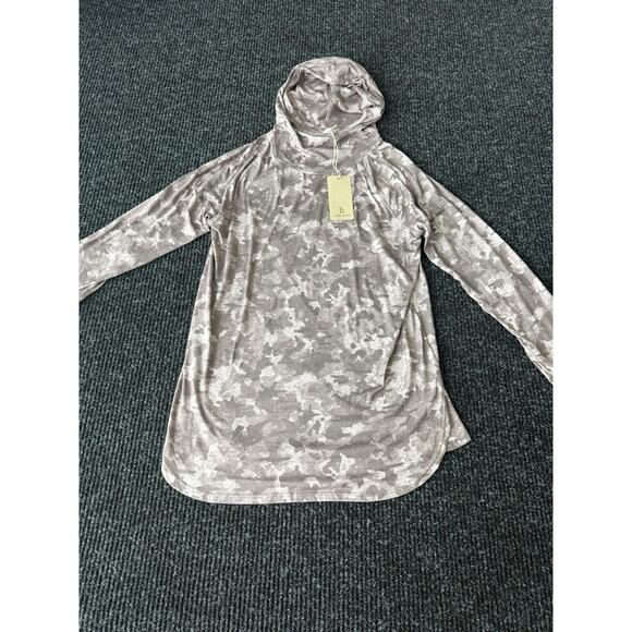 Camo Tops - NWT b New York Camo Print Hooded Tunic Top M Long Sleeve Lightweight